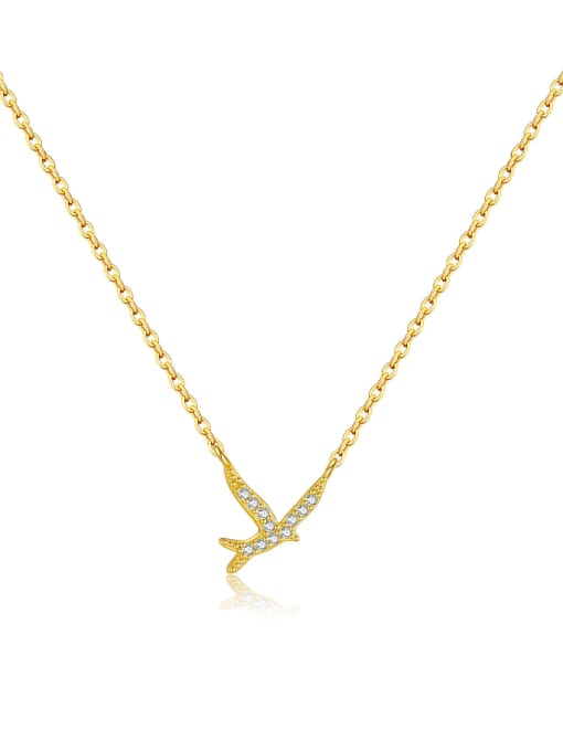 MMN557 2 925 Sterling Silver Cubic Zirconia Irregular Minimalist Necklace
