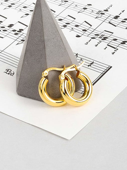 18K gold 925 Sterling Silver Geometric Minimalist Hoop Earring