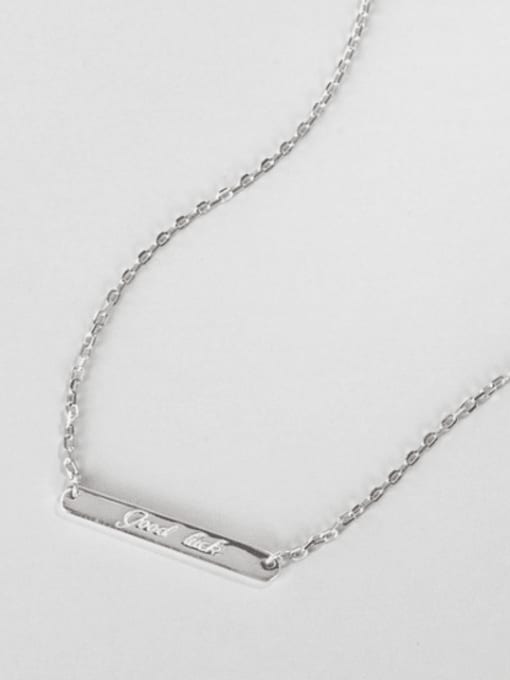 English Necklace 925 Sterling Silver Geometric Minimalist Necklace