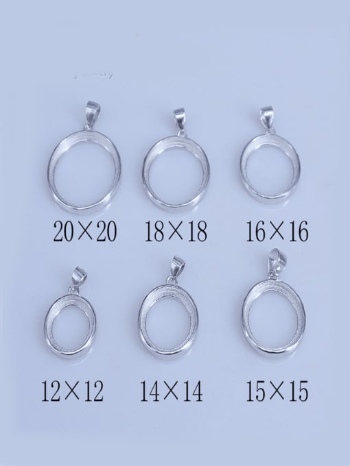 Supply 925 Sterling Silver Round Pendant Setting Stone size: 12*12 14*14 15*15 16*16 18*18 20*20mm 1