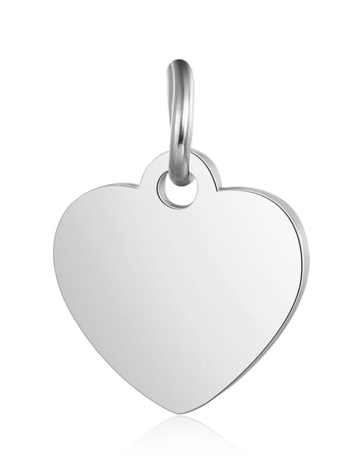 XT617 1 Stainless steel Heart Charm Height : 10.5mm , Width: 14 mm
