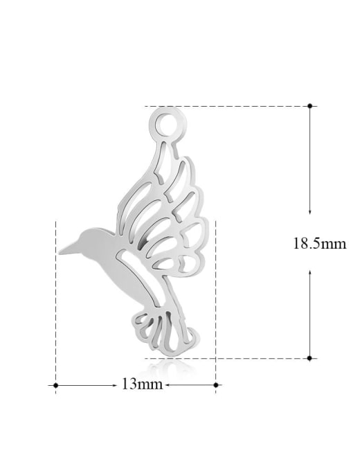FTime Stainless steel Bird Charm Height : 18.5mm , Width: 13mm 1