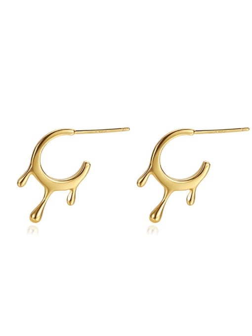 E3381 Gold 925 Sterling Silver Geometric Minimalist Stud Earring