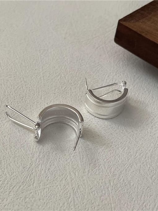 ARTTI 925 Sterling Silver Irregular Curved  Minimalist Stud Earring 3