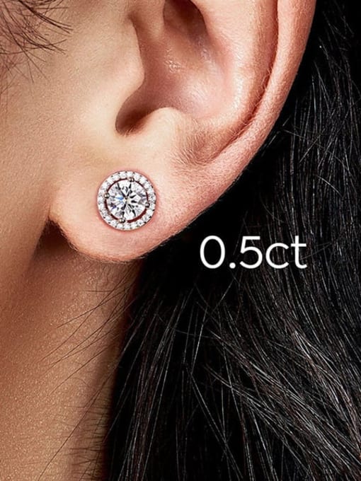 LOLUS 925 Sterling Silver Moissanite Geometric Dainty Stud Earring 1