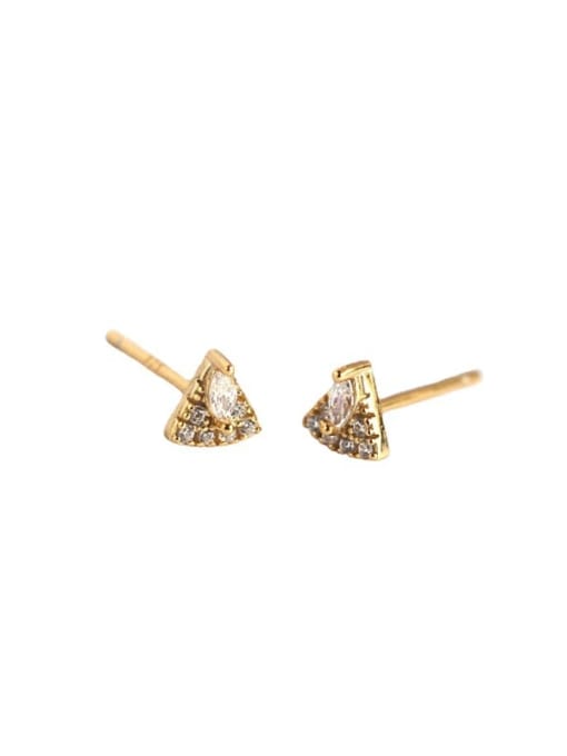 ACEE 925 Sterling Silver Cubic Zirconia Triangle Vintage Stud Earring 4