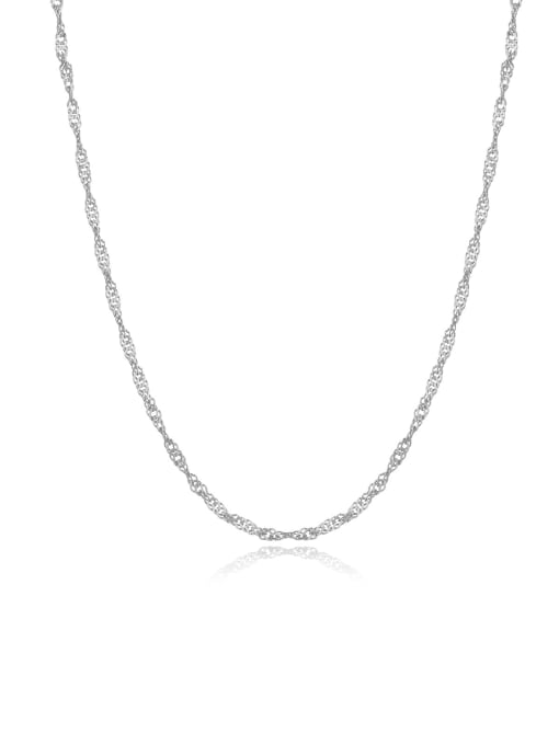 platinum 925 Sterling Silver Geometric Dainty Link Necklace