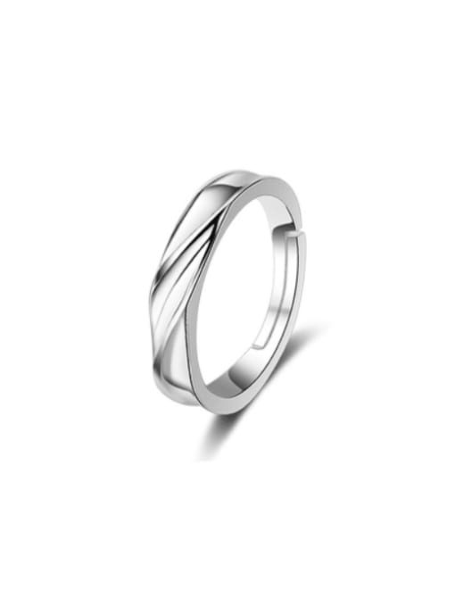 women platinum 925 Sterling Silver Geometric Minimalist Band Ring