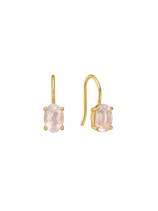 Gold single diamond style 925 Sterling Silver Cubic Zirconia Geometric Dainty Huggie Earring