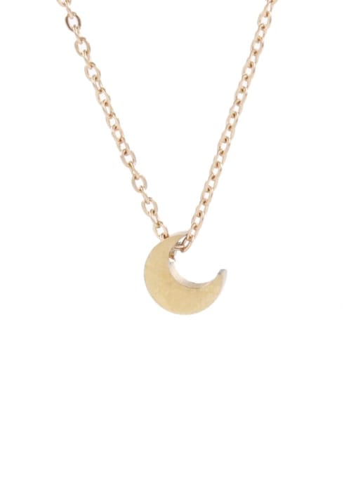 Rose Gold Stainless steel Moon Minimalist Necklace