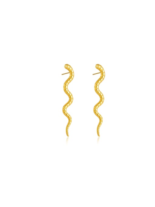 MZ- Silver 925 Sterling Silver Snake Trend Stud Earring 0