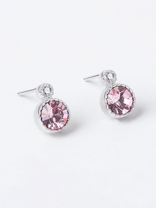 Platinum gold (pink ) 925 Sterling Silver Cubic Zirconia Geometric Dainty Drop Earring