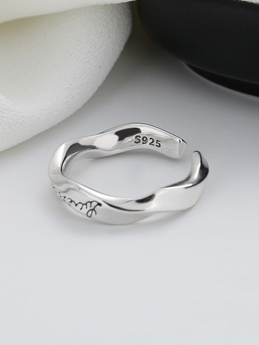 TAIS 925 Sterling Silver Letter Vintage Band Ring 2
