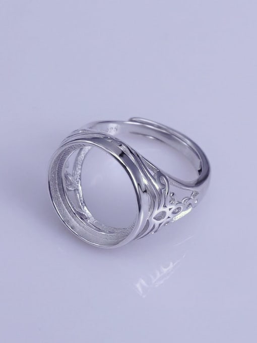 Supply 925 Sterling Silver 18K White Gold Plated Geometric Ring Setting Stone size: 15*15mm 1