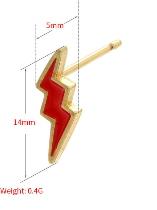 KOKO Brass Enamel Geometric Minimalist Stud Earring 1