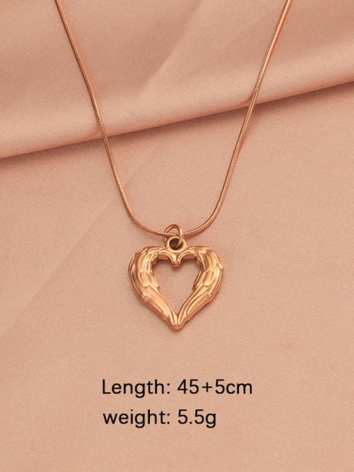 Rose Gold Large LT064MP696 Stainless steel Heart Minimalist Necklace
