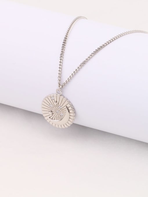Jewel-Silver 925 Sterling Silver Sun Moon Star Minimalist Necklace 2