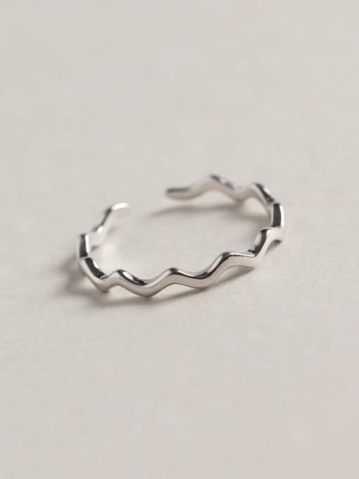 1# 925 Sterling Silver Geometric Minimalist Band Ring