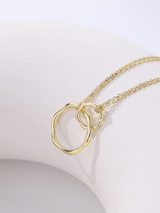 A195A Gold 925 Sterling Silver Geometric Minimalist Necklace