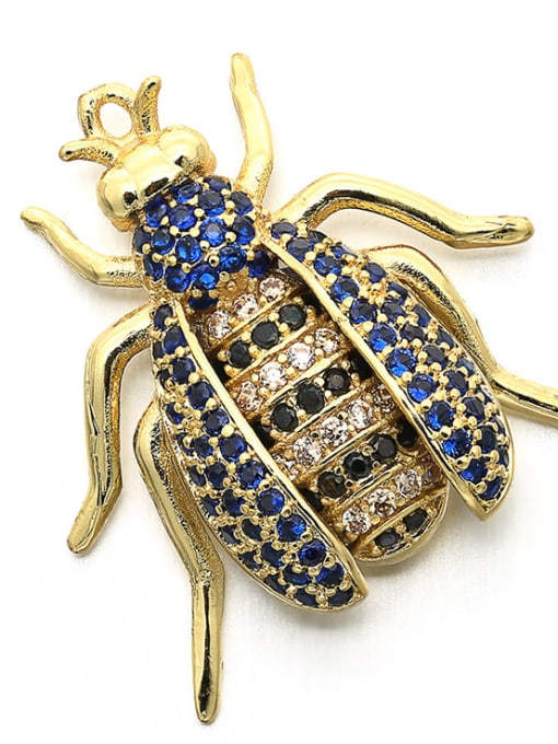 golden Copper Colorful Small Spider Explosion Necklace Pendant