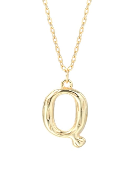 A2041 Letter Q 925 Sterling Silver Letter Minimalist Necklace