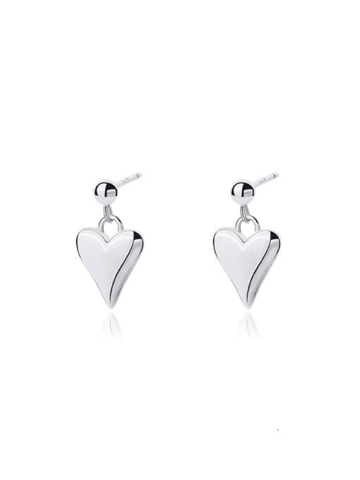 YUANFAN 925 Sterling Silver Heart Minimalist Drop Earring