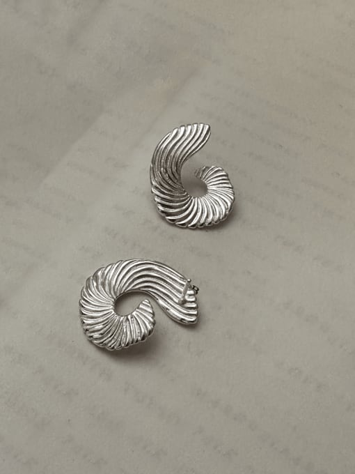 32ES45 925 Sterling Silver Geometric Vintage Stud Earring