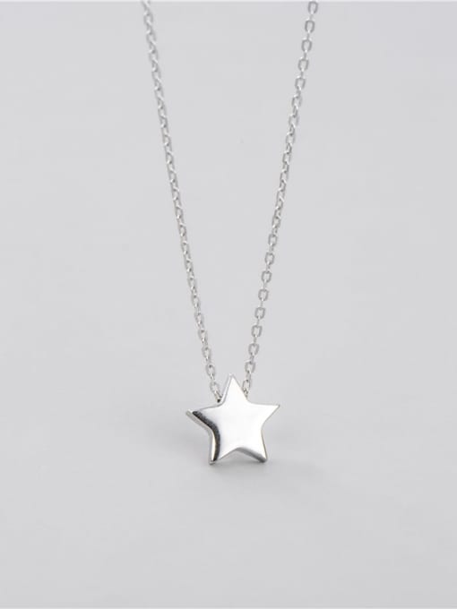 five-pointed star 8.6mm 925 Sterling Silver Geometric Minimalist Necklace