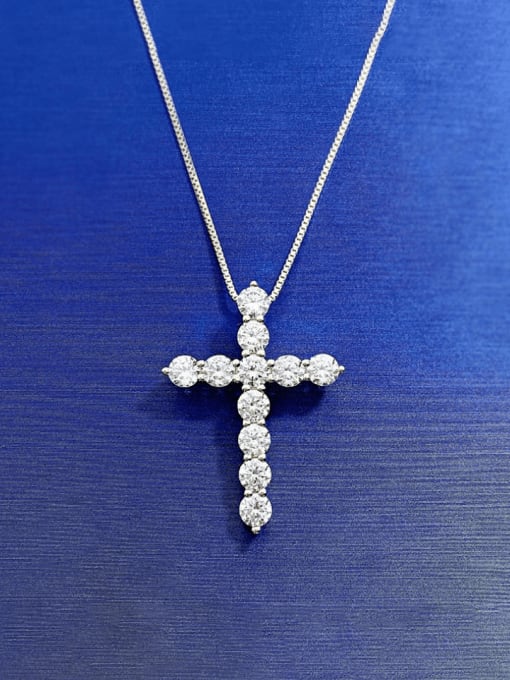 M&J 925 Sterling Silver Cubic Zirconia Cross Minimalist Regligious Necklace 1