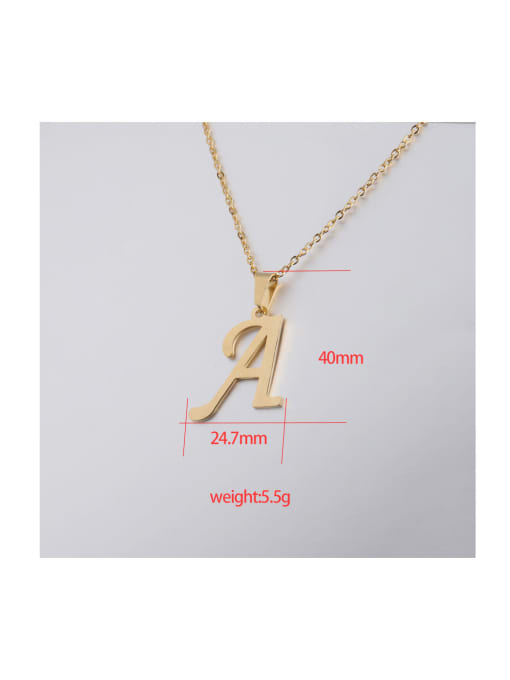 Golden a Stainless steel Letter Minimalist Necklace