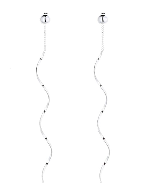 287RM2.6g 925 Sterling Silver Tassel Trend Threader Earring