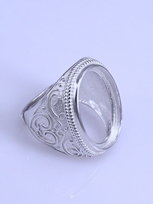 Supply 925 Sterling Silver 18K White Gold Plated Geometric Ring Setting Stone size: 16*22mm 2