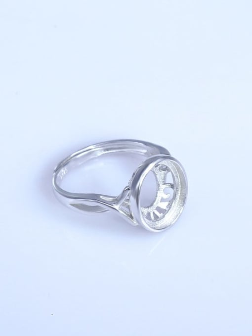 Supply 925 Sterling Silver 18K White Gold Plated Geometric Ring Setting Stone size: 10*12mm 2