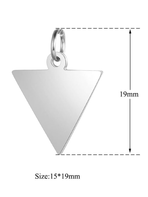 FTime Stainless steel Triangle Charm Height : 15 mm , Width: 19 mm 1