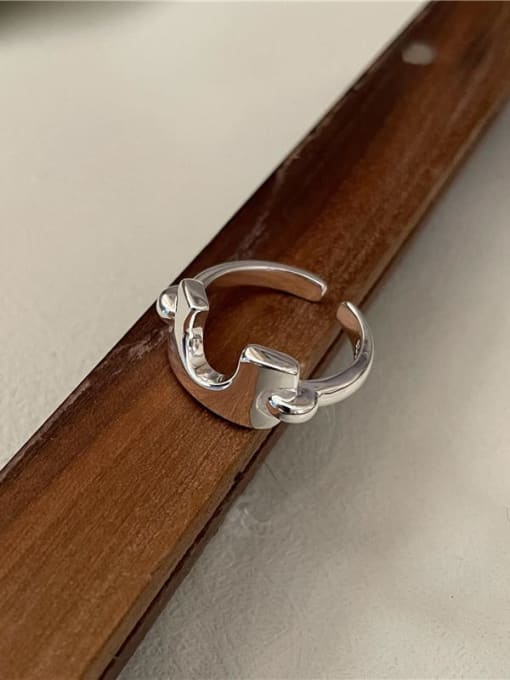 U-shaped ring 925 Sterling Silver Irregular Minimalist Necklace