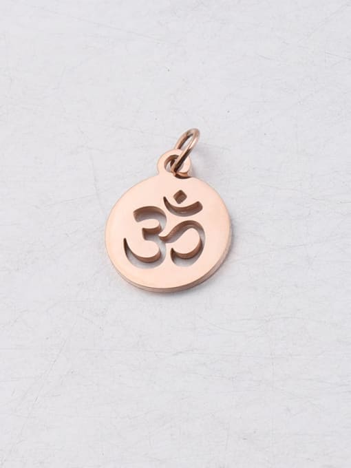 Rose Gold Stainless steel hollow OM yoga belt hanging ring small pendant