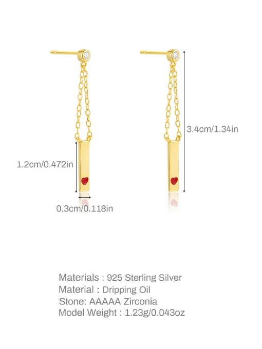 YUANFAN 925 Sterling Silver Geometric Minimalist Drop Earring 2