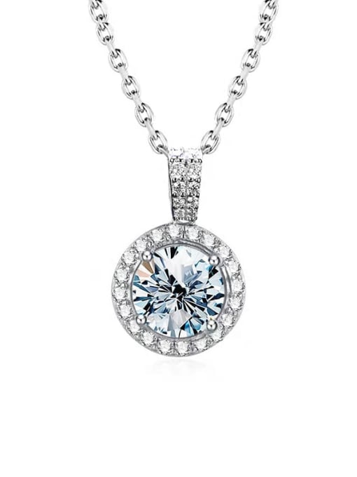 1.0 ct (Mosan diamond) 925 Sterling Silver Moissanite Geometric Dainty Necklace