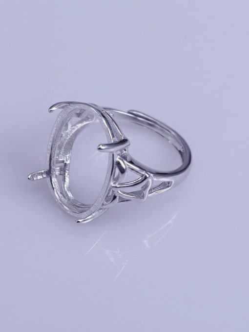 Supply 925 Sterling Silver 18K White Gold Plated Geometric Ring Setting Stone size: 14*18mm 1