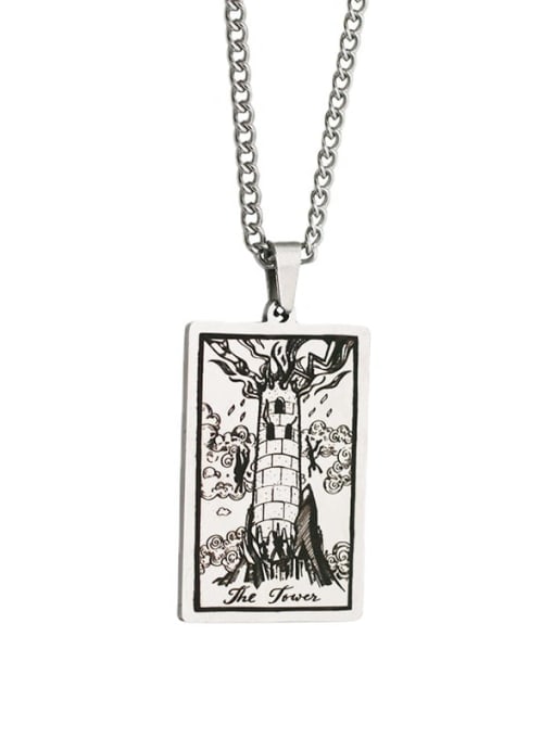 M&J The Tower's Tarot hip hop stainless steel titanium steel necklace 3