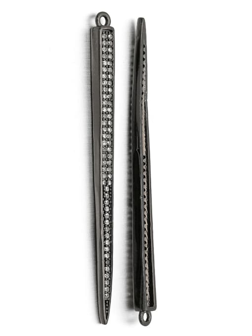 Gun black Copper Long Needle Micro Setting Pendant