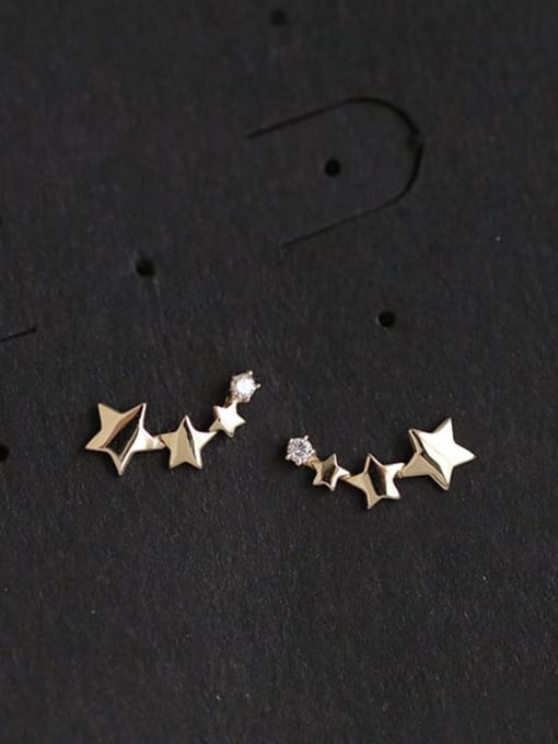 ZEMI 925 Sterling Silver Cubic Zirconia Star Trend Stud Earring 0