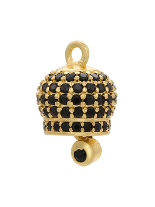Golden black diamond Micro Set Fancy Diamond Bell Accessories Pendant