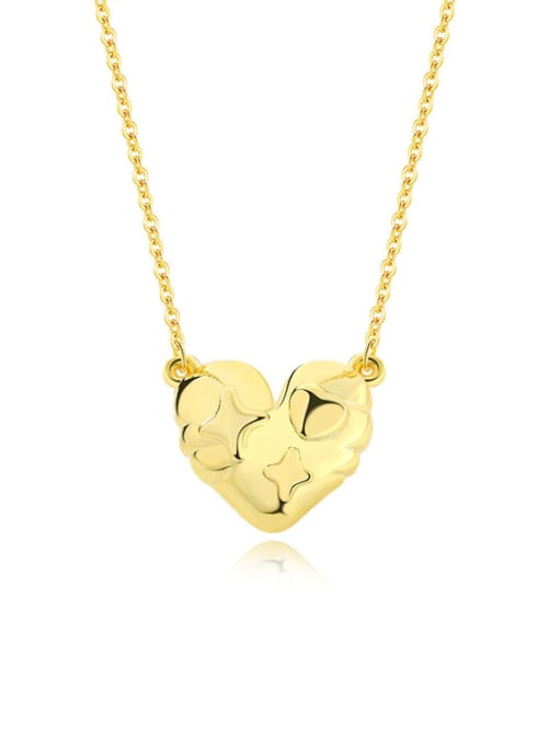 A2685 Gold 925 Sterling Silver Heart Minimalist Necklace