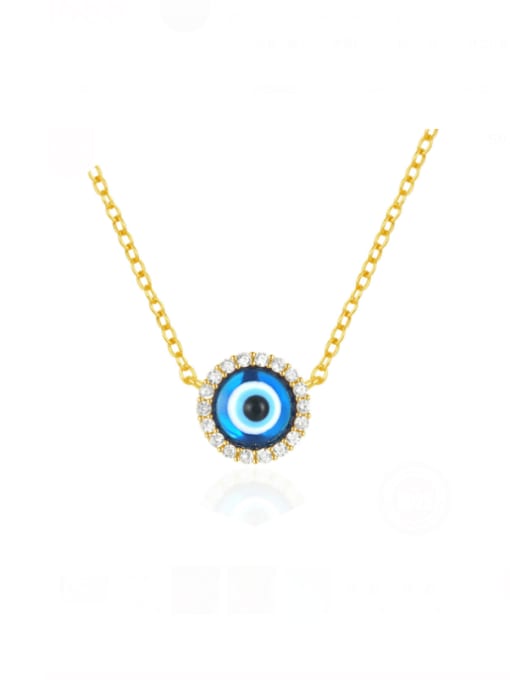 Golden necklace 925 Sterling Silver Cubic Zirconia Minimalist Evil Eye Earring and Necklace Set