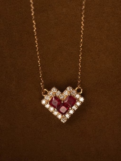 ZEMI 925 Sterling Silver Cubic Zirconia Heart Minimalist Necklace 2