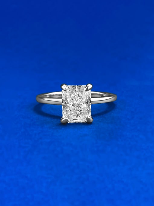 M&J 925 Sterling Silver Cubic Zirconia Rectangle Luxury Band Ring 1