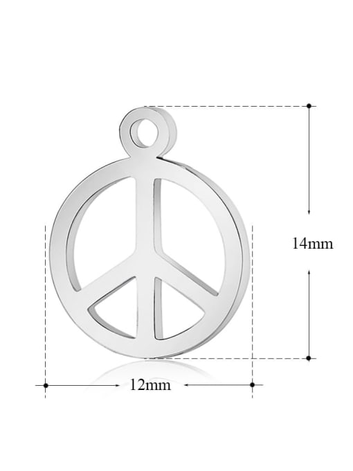 FTime Stainless steel Round Charm Height : 14 mm , Width: 12 mm 1