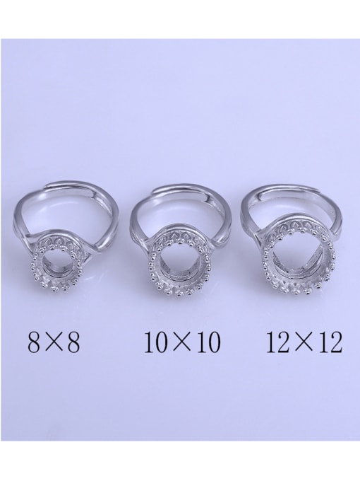 Supply 925 Sterling Silver 18K White Gold Plated Ring Setting Stone size: 8*8?10*10?12*12MM 2