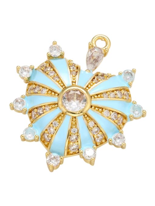 wathet Drip oil heart-shaped striped flower-shaped diamond jewelry accessories